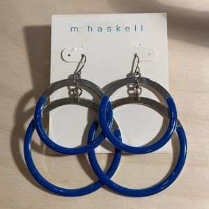 NWT Miriam Haskell double hoop earrings